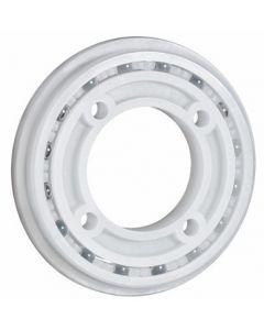 2167-PTFE, Kynar® PVDF With PTFE Balls, 4 Point Contact Flange Bearing With Mounting Holes, 1-1/2" x 2.875" OD x 3/8" Wide
